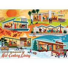 Four Seasons of Mid-Century Living - Large Piece Jigsaw Puzzle (Cobble Hill 625012850933) photo