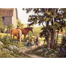 Summer Horses - Large Piece Jigsaw Puzzle (Cobble Hill 625012850384) photo