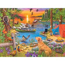 Camping At Sunset Cove - 275 Large Piece Jigsaw Puzzle (Cobble Hill 625012480451) photo