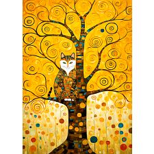 Gustav Klimt's Cat in the Tree of Life -1000 Piece Jigsaw Puzzle (5949194023165) photo