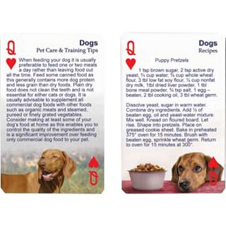 Playing Cards - Dog Pet Care/Training Tips and Recipes