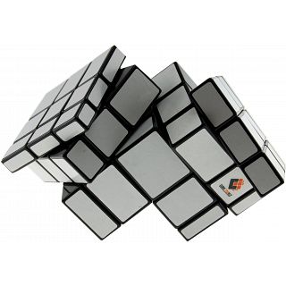 Mirror Double Cube - Black Body with Silver Labels