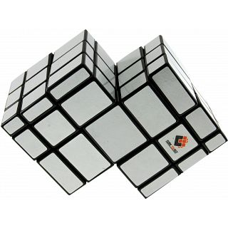 Mirror Double Cube - Black Body with Silver Labels