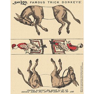 Famous Trick Donkeys - Color - Postcard - English
