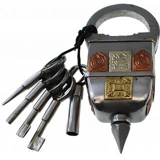 5 Key Iron Puzzle Lock