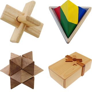 .Level 7 - a set of 4 wood puzzles