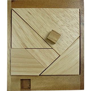 Tangram 7 piece square wood brain teaser puzzle Large Creative Crafthouse 