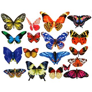 Butterflies III - 18 Mini Shaped Puzzles