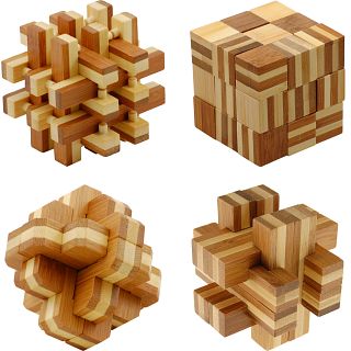 Group Special - a set of 5 Bamboo Wood puzzles