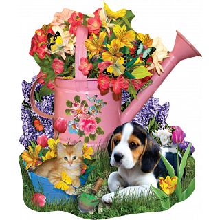 Spring Watering Can - Shaped Jigsaw Puzzle
