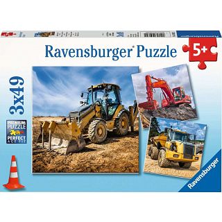 Digger At Work! - 3 x 49 piece puzzles