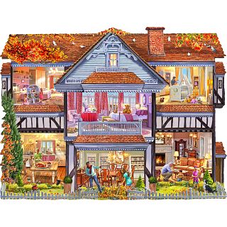 Autumn Country House - Shaped Jigsaw Puzzle