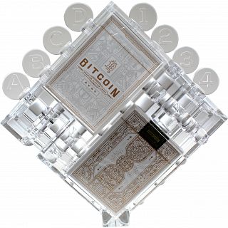 Bitcoin Puzzle with 2 White Playing Card Decks