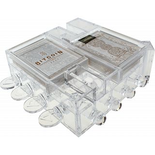 Bitcoin Puzzle with 2 White Playing Card Decks