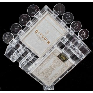Bitcoin Puzzle with 2 White Playing Card Decks
