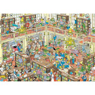 Jan van Haasteren Comic Puzzle - The Library (1000 Pieces)