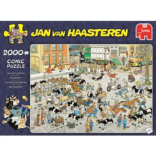 Jan van Haasteren Comic Puzzle - The Cattle Market (2000 Pieces)