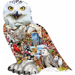 Snowy Owl - Shaped Jigsaw Puzzle