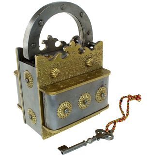 Crown Brass & Iron Puzzle Lock
