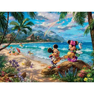 Thomas Kinkade: Disney - Mickey and Minnie In Hawaii