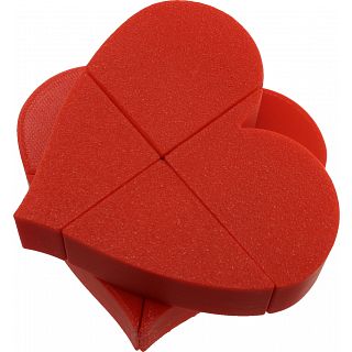 Ghost 2x2x2 Heart Puzzle - Red Body (3D printing Mod)