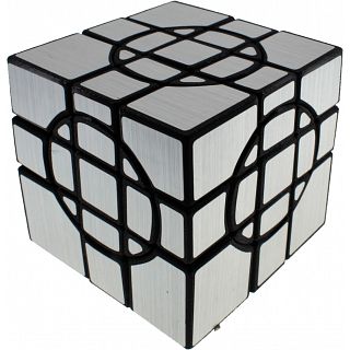 Crazy Mirror 3x3x3 - Black Body with Silver Label (3D Printed)