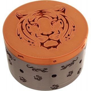 Tiger Cryptex Cylinder Puzzle Box