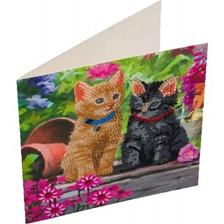 D.I.Y Crystal Art Card Kit - Cat Friends