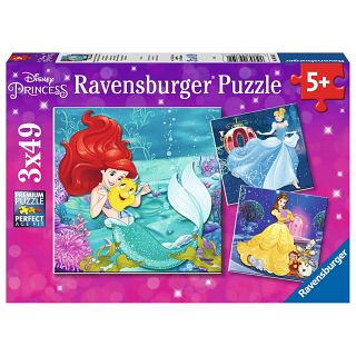 Disney Princess: Princesses Adventure - 3 x 49 Piece Puzzles