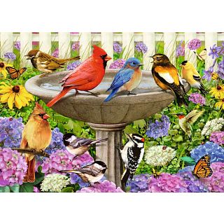 At the Birdbath - Large Piece Format