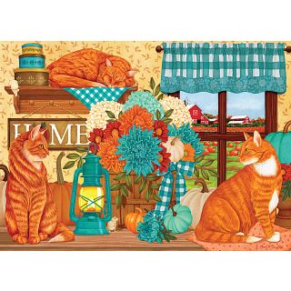 Pumpkin Patch Cats - Large Piece