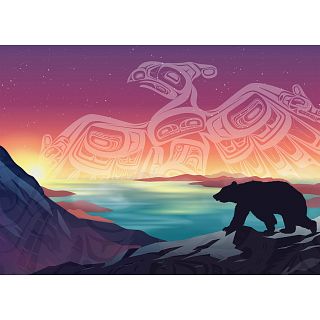 Crossings: Thunderbird and Bear - Large Piece Jigsaw