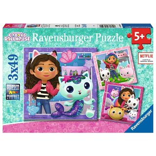 Gabby's Dollhouse: It's Meow Time - 3 x 49 Piece Puzzles