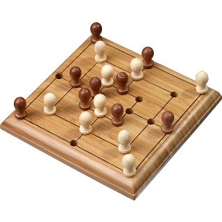 Mini Bamboo Travel Game: Nine Men's Morris