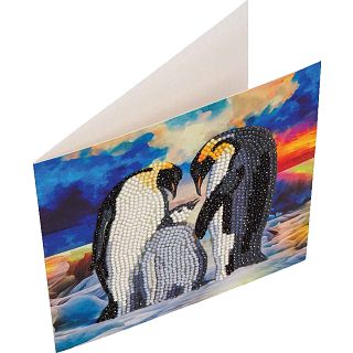D.I.Y Crystal Art Card Kit - Penguin Family