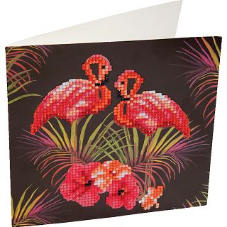 D.I.Y Crystal Art Card Kit - Flamingos