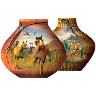 Southwestern Pots - Shaped Jigsaw Puzzle