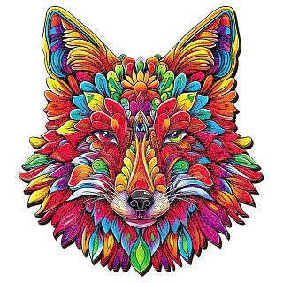 Fox Mandala - 200 Piece Shaped Wooden Jigsaw Puzzle