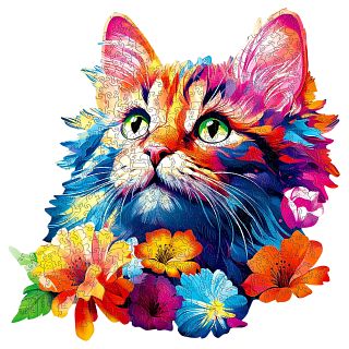 Cat - 200 Piece Shaped Wooden Jigsaw Puzzle