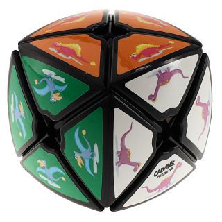 Void Pillowed Dino Cube - Black Body with Dino Stickers