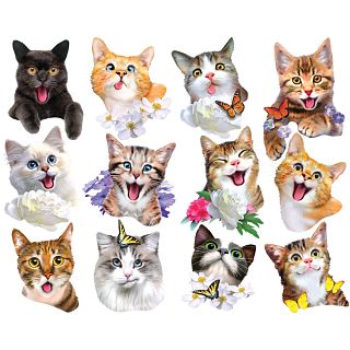 Cat Selfies - 12 Mini Shaped Puzzles