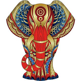 Rainbow Wooden Puzzle - Elephant