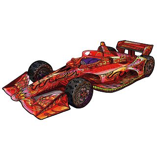 Rainbow Wooden Puzzle - Race Car