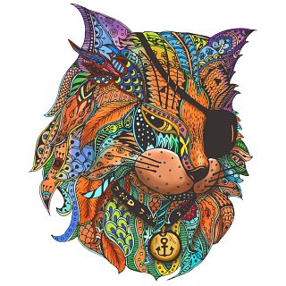 Rainbow Wooden Puzzle - Pirate Cat