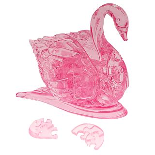 3D Crystal Puzzle - Swan II (Pink)