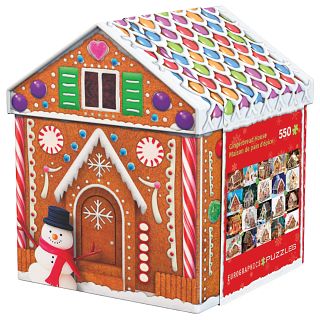 Gingerbread House - 550 Piece Jigsaw Puzzle in Collectible Tin