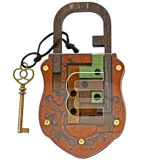 Egyptian Pin Lock - Wooden Trick Lock Puzzle