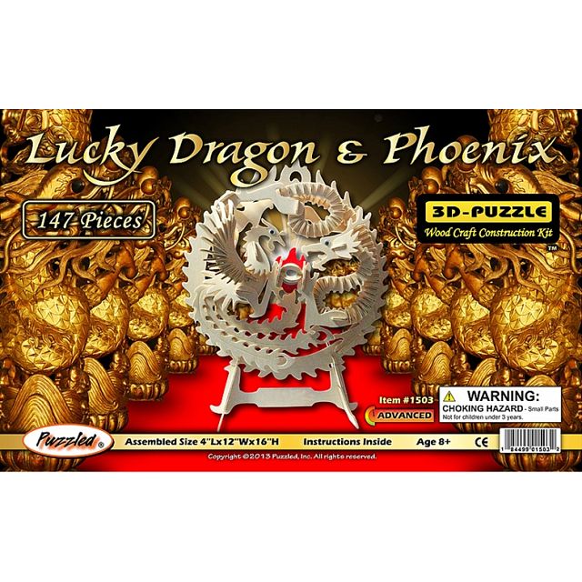 Lucky Dragon and Phoenix - 3D Wooden Puzzle | Wooden Models & Kits