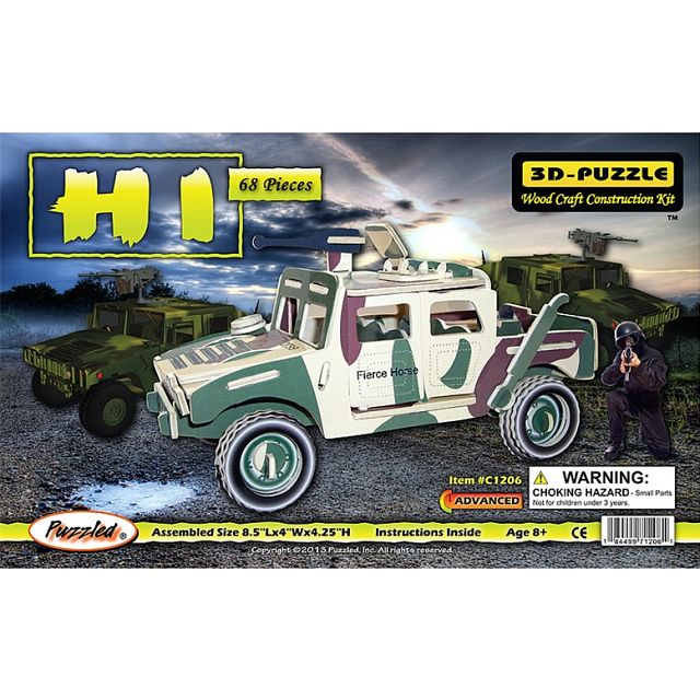 H1 LR All Terrain Vehicle - Illuminated 3D Wooden Puzzle