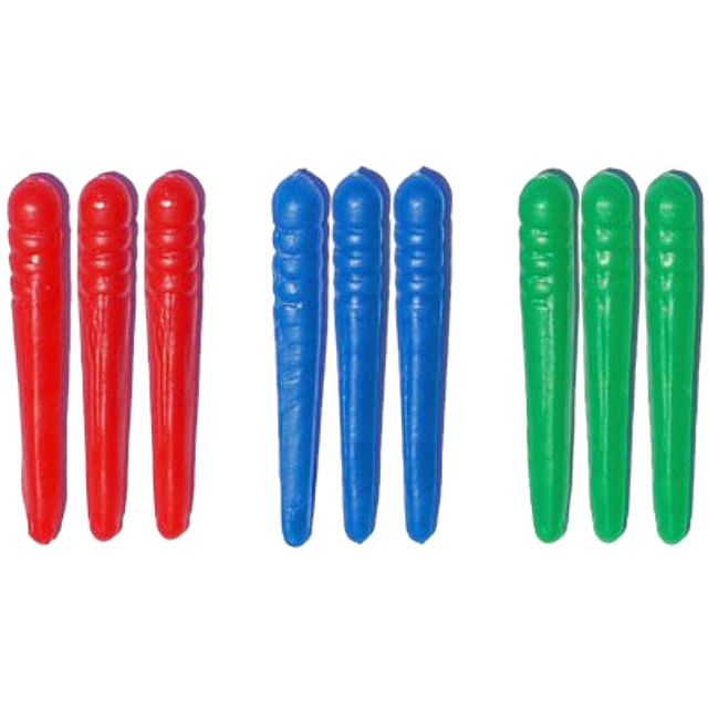 Cribbage Pegs - 9 Piece Plastic (3 Colors)